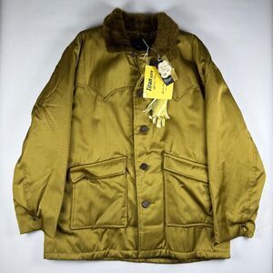 Vintage Golden Fleece Titan Cloth Western Coat Gold Faux Fur Collar NWT 48